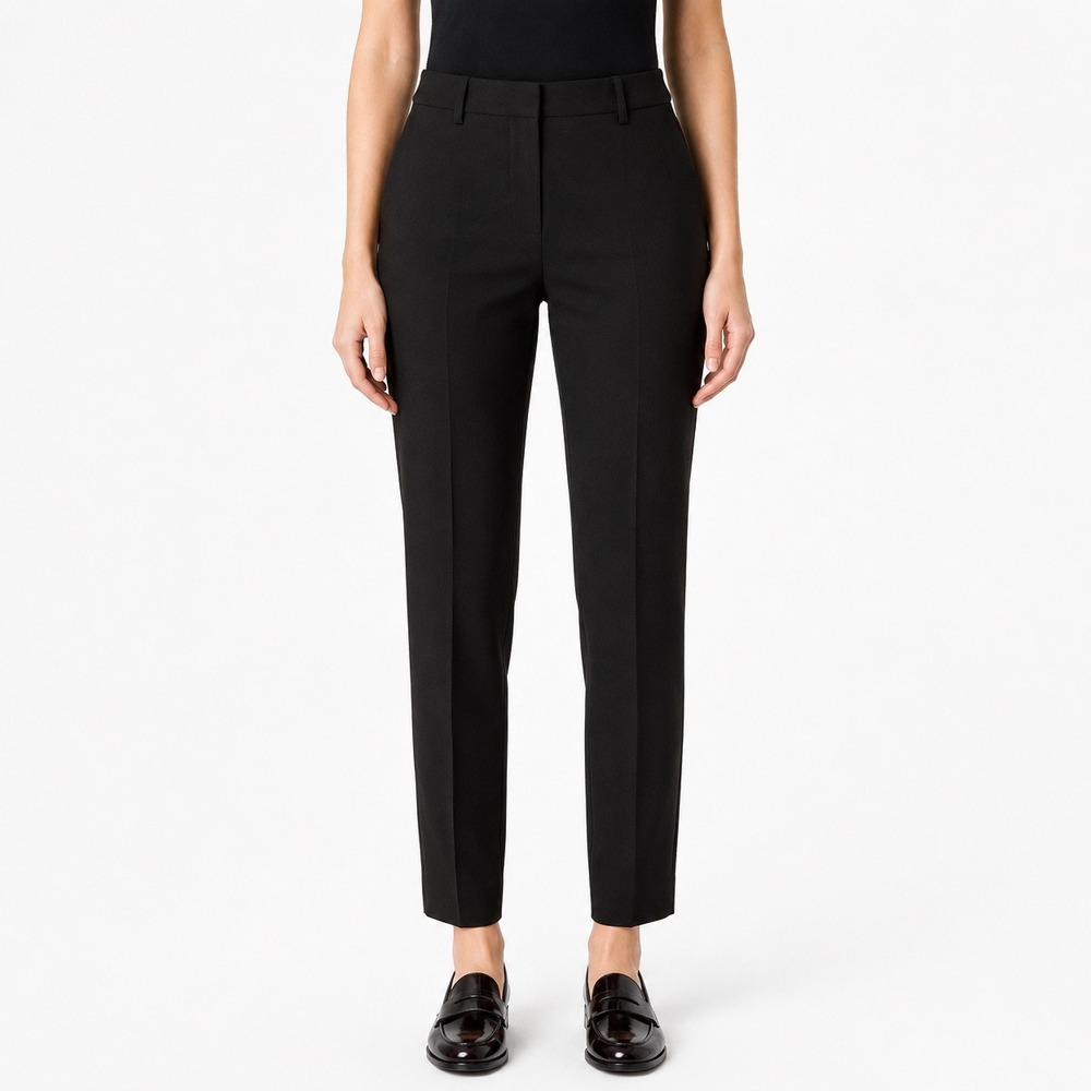 Theory Louise Urban Black Wool Blend Trousers Office Ankle Tailored Pants 12